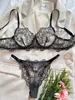 Fancy Lace Sexy Lingerie For Fine Women See Through Intimate Night Floral Bilizna Sexy Sensual Exotic Sets
