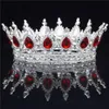 Crystal Vintage Royal Queen King Tiaras och krönar män Kvinnor Pageant Prom Diadem Ornament Bröllop hår smycken tillbehör Y20072260R