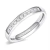 Anéis de casamento 3.5mm mulheres meia eternidade bandas para feminino aço inoxidável zircônia cúbica banda tamanho inteiro 4-122740