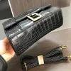 BA Hour Glass Bag Sacs de créateurs Sacs à bandoulière Poignée Chaîne Femmes Sac à main Sacs à bandoulière en cuir véritable Sac fourre-tout de luxe Sacs pour dames Motif crocodile 231130BD