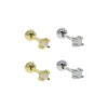 Ohrstecker aus 925er Sterlingsilber, minimal, zart, zierlich, klar, Cz, gepflastert, weißer Opal, Damen, Multi-Piercing, Schraubkugel, Schmuck