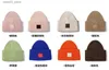 Beanie/Skull Caps Winter % Wool Beanie With Turned Back Fold Fashion Knit Hat for Men Women Fashion Large Embroidered Face Patch Beanie Q231130