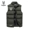 Men's Vests Lifework 2023 Winter Warm Jacket Sleeveless Zipper Vest Color Casual Cotton Thickened Stand Collar Wear Outside