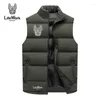 Gilets pour hommes Lifework 2023 Veste chaude d'hiver sans manches Gilet à glissière Couleur Casual Coton Épaissie Col montant Porter à l'extérieur