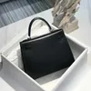 A Kaily – sac en cuir de veau noir brillant, haut de gamme, cousu à la main, fil de cire de miel, commande, nouvelle collection 2023