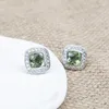 Stud Earrings JADE ANGEL Elegant Ladies Inlaid With Square Zircon Vintage Jewelry For Women Wedding Party Banquent Gift - Green