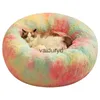 chenils stylos arc-en-ciel en peluche lits de chat épaissir tapis de chien moelleux super doux maison grande taille hiver chaton nid sommeil chaud animal de compagnie Bedvaiduryd