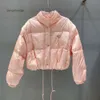 Piumino firmato da donna Piumino leggero Lettera P Colletto invernale Parka Giacca corta moda Giacca a vento sottile Tasca Lady Cappotti caldi Gilet senza maniche