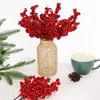 Decoratieve Bloemen 10/1 Stuks Kerst Kunstmatige Bessen Tak Rode Hulst Diy Krans Kerstboom Ornamenten Jaar Tafeldecoraties