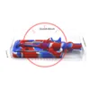 Colorful Tanks Style Smoking Silicone Pipes Dabber Spoon Herb Tobacco Filter Waterpipe Bubbler Oil Rigs Metal Tip Nails Straw Hookah Bong Cigarette Holder DHL