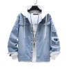 Men's Jackets Men Denim Jacket Streetwear Hip Hop Men's Hooded Jean Jackets Male Casual Loose Outerwear Spring Fashion Slim Fit Coat 231129