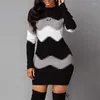 Women's Sweaters 2023 Fashion Knitted Multi-Color Top Spring Autumn Wave Striped Casual Long-Sleeved Thin Sweater Slim-Fit Christmas