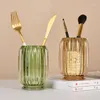 Garrafas de armazenamento caixa doméstica caixa de vidro vaso vaso lápis escova de lancho