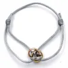 2023 Bracciale di design di gioielli di lusso Braccialetti con ciondoli stile Europa America Braccialetti da uomo di marca da donna Tre cerchi rotondi con ciondolo a doppio tessuto Bracciale in corda L2