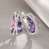 Brincos de argola Moda Crystal Creative Women's Double Cayer X em forma de zircão oco Presentes de aniversário adolescentes para a esposa filha