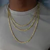 Kedjor modekedja män halsband choker hip hop guld färg rostfritt stål lång punk för kvinnor nacke smycken gåva