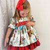 ダンスウェアクリスマス幼児の子供のドレスプリンセスレッドボウパーティーバースデーレースレースチルドレン服クリスマスコスチューム231129