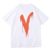 Vlone t shirt Vlones fog pop smoke short sleeve loose round neck junior student T-shirt ins High Limited large V tshits