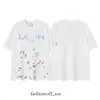 Lanvin Neue Designer-Hemdshorts von Lanvin, modisch, für Herren und Damen, beige, gesprenkelt, Alphabet-Druck, trendiger Trend, Basic, lässig, modisch, locker, 99 530