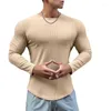 Camiseta masculina delicadeza chegada primavera outono design versão de manga comprida camiseta versátil esportes treino roupas stretch fit bot