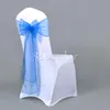 Sashes 25st Sheer Organza Chair Sashes Bow Cover Band Bridal Shower Chain Design Wedding Party Banket Decoration