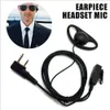 PPT D Earpiece Shape Clip-Ear Earhook Headset Mic för Baofeng Walkie-Talkie