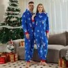 Passende Familien-Outfits Frohe Weihnachten Passende Familien-Outfits Warme, dicke Fleece-Reißverschluss-Overalls Weihnachtspyjamas Strampler mit Kapuze Overalls Familienlook 231129