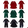 Pajamas Family Matching Sibling Kids Clothes Veet Red Baby Girls Boys Christmas Pyjamas 2 Pieces Pjs Children Set 230310 Drop Delivery Dhghl