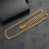 Kettingen ketting voor mannen 7 mm Cuba-ketting Hoge kwaliteit roestvrij staal Goudkleur Tweezijdige mode-sieraden Accessoire Vadercadeau