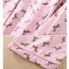 Kvinnors sömnkläder Kvinnors rosa pyjamas bomullsdamer pyjamas kostym vårens höstlångärvad underkläder hushållskläder söt hund 2023