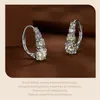 Stud U Spring Huggie Hoop Earrings 4 Stones Unique Gradient Size D Color S925 Luxurious Wedding Jewelry Gift 231129