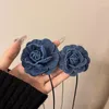 Gargantilla creativa de mezclilla azul para mujer, collar de flores para mujer, tendencia 2023, línea de cera larga, cadena ajustable, accesorio de cintura, joyería de playa