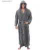 Men's Robes Men'S Winter Warm Home Nightgown Men'S Winter Plush Lengthened Shl Bathrobe Home Clothes Long Sled Robe Coat L231130