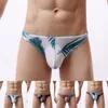 MUITAS PANTS Mens Print u Covex Bolsa Briefs transparente Mesh G-String Porn pornô Sexy calcinha de calcinha masculina t-back tangas