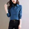 Blusas para mujer Camisas de manga larga Camisa de pana para mujer Moda 2023 Otoño Invierno Elegante Señora Tops básicos Vintageyolq