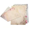 Geschenkwikkeling 30 stcs Vintage briefpapier Bloemschrijvingspapier bijpassende enveloppensets voor handschriftletters diverse kleuren