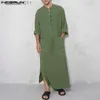 メンズローブ2023メンJUBBA THOBE KAFTAN SOLID V NECK LECK SLE VINTAGE ROVE