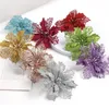 Fiori secchi 5 pezzi 91116 cm Glitter Natale albero di Natale artificiale pendente per la casa Navidad Anno ornamenti Decor fiore finto 231130