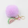 Pom porte-clés fausse fourrure de lapin boule porte-clés porte clef pompon de fourrure moelleux sac charmes pastèque porte-clés porte-clés df151