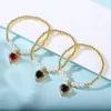 Braccialetti a maglie geometrico dolce romantico micro intarsiato galvanico a forma di cuore amore ciondolo creativo per le donne braccialetto di perline regalo