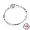 925 Sterling Hochwertiges authentisches Silber Farbe Schlangenkette Feines Armband Passend für europäische Charm-Armbänder für Frauen Schmuckherstellung236c