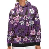 Dames Hoodies Polynesische Tribal Pohnpei Dames Volledig kleurrijk bloemenpatroon Herfst Winter Hiphop Grote maten Truien met capuchon Met schroefdraad