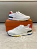 Modeklänningskor Få män som kör sneakers Italy Classic Elastic Band Low Tops Rubber White Brown Suede Leather Multicolor Designer Tennis Sportskor Box EU 38-45