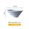 Ciotole in ceramica giapponese Ramen Noodle Soup Bowl Stripe Deep 7,5 pollici in porcellana da cucina per la cena