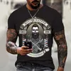 Nova camiseta masculina de manga curta com estampa de barbearia para casal