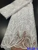Tissu africain en dentelle à paillettes blanches, tissus de haute qualité en dentelle française, couture nigériane pour robe de soirée, 231129