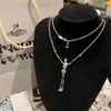 Designer de moda punk colar pingente viviane-vvestwood sketon de cadeia de traços com articulações flexíveis de esqueleto prata ou ouro 14k revestido com caixa de presente