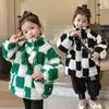 Down Coat Plaid Casual Children Clothes Spring Autumn Loose Berber Fleece Warm Thick Girl Boy Jackets Female Male Outfits Kids 2023 231130