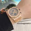 Relógios autênticos online Audemar Pigue Royal Oak Offshore Series 26470OR Rose Gold Back Transparente Masculino Cronometrado Moda Lazer Negócios Máquinas Esportivas Watch HBOR