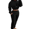 Kvinnor Tvådelade byxor Anpassade vinterskruva Top Hoodie Set Womens Wool Zippered Jogging Solid Color Training Suit 2Piece 231129